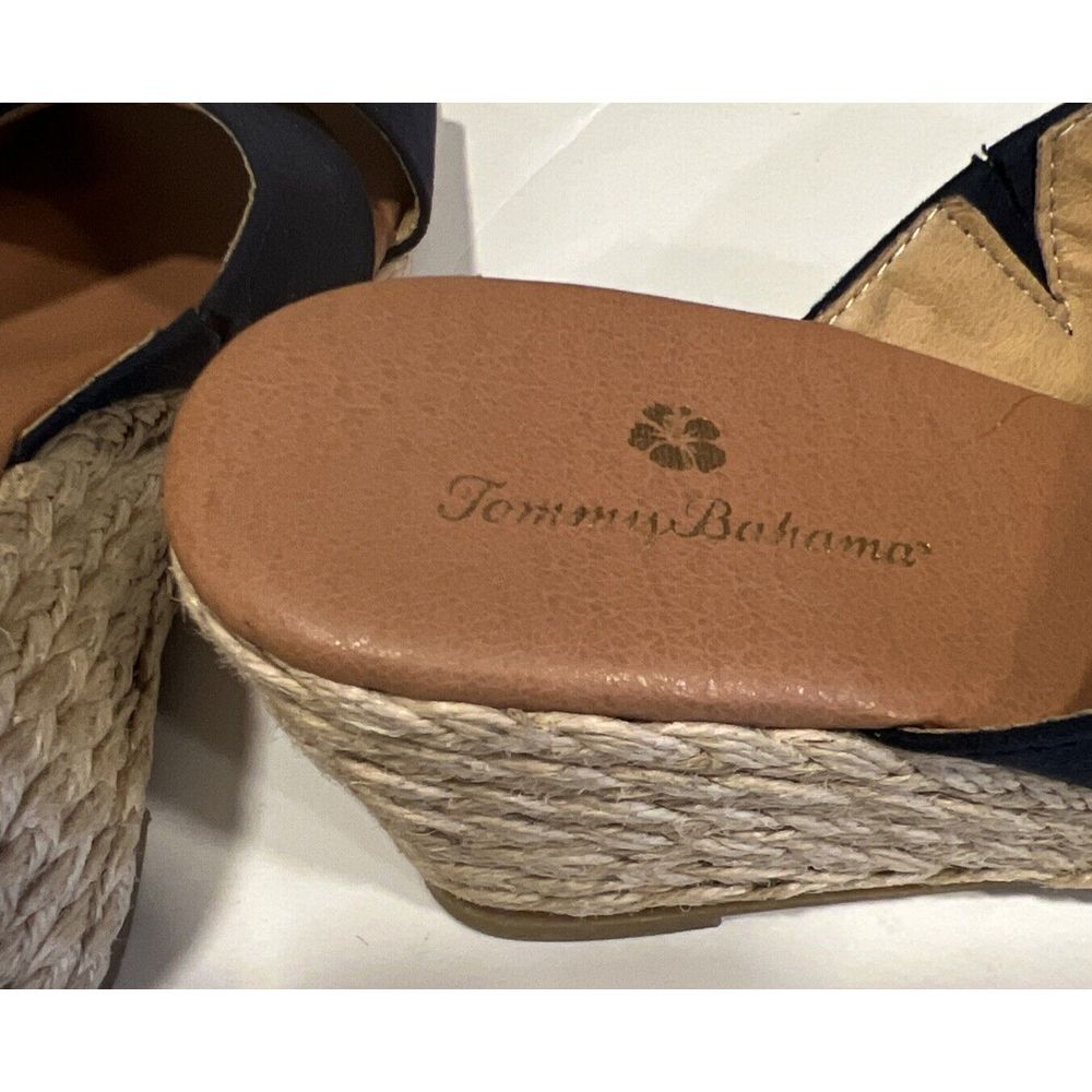Tommy Bahama Stacey Slip On Open Toe Blue Espadrille Wedge Sandals Women's 8 - Picture 5 of 7